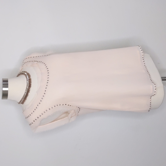 MNG Causal Tank Blouse soft pink with silver studs size Small - Picture 5 of 10